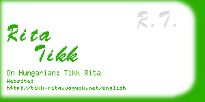 rita tikk business card